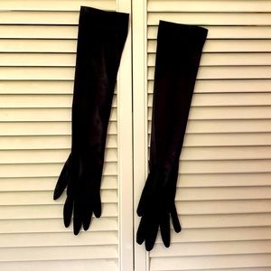Vintage Finale Long Black Evening Opera Gloves. Luscious 🍸🌜🎩